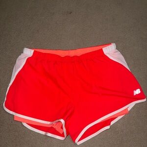 New Balance Women's Red and Pink Athletic Shorts
